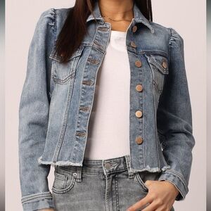 Dear John Light Blue Denim Puff Sleeve Jean Jacket
